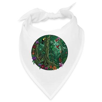 Tropischer Dschungel Rundbild - Bandana - Weiß - Vorne