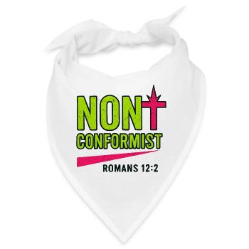 Christliche Popkunst Römer 12:2 Neon-Design - Bandana - Weiß - Vorne