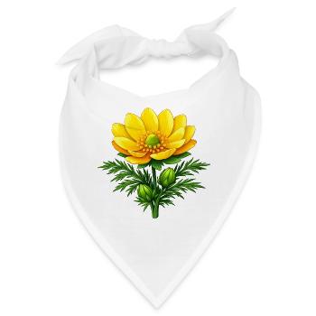 Adonisröschen Gelbe Wildblume Natur Floral Design - Bandana - Weiß - Vorne