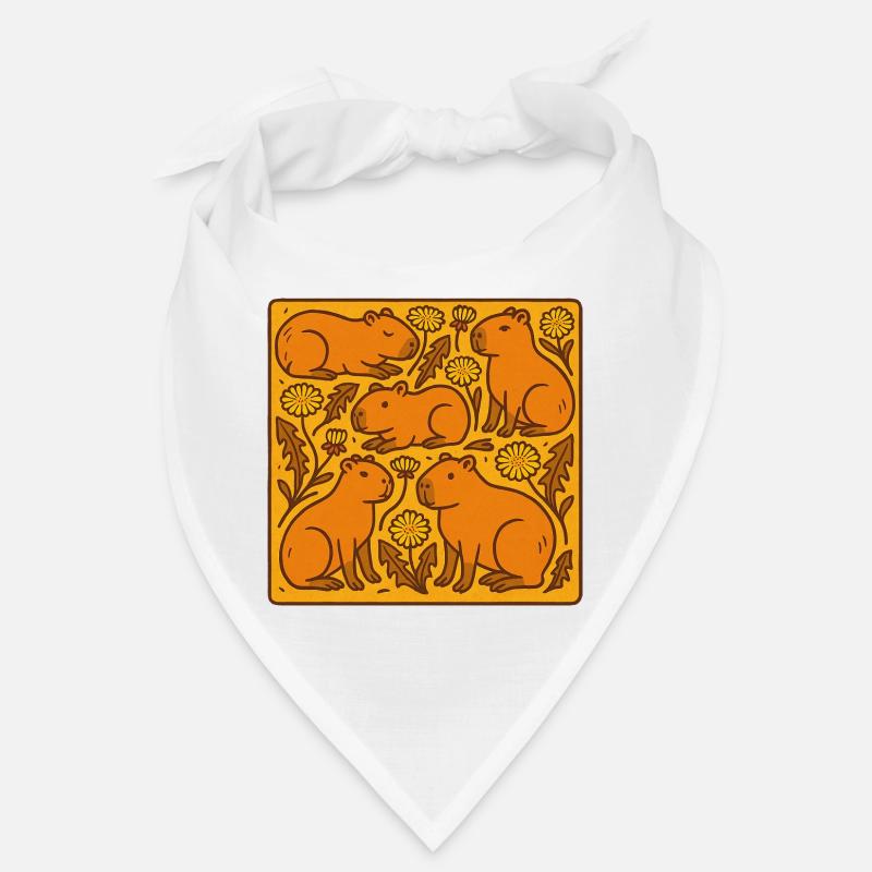 Capybara Chorus in Bloom Bandana