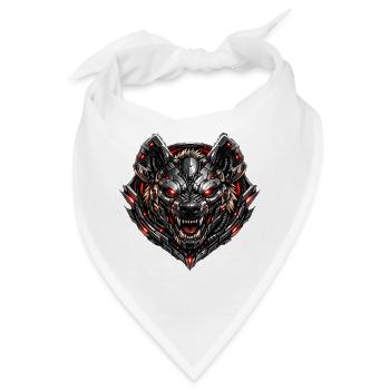 Cyberhyaena Metallmaske - Bandana - Weiß - Vorne