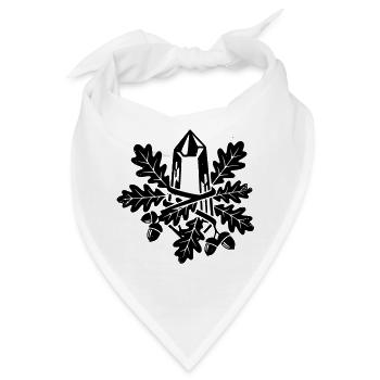 Kristall Eichenblatt Magie Wald - Bandana - Weiß - Vorne