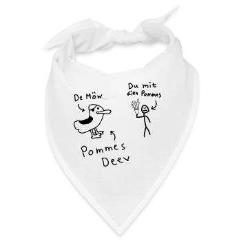Pommes Deev Möw Dieb Möwe Plattdeutsch - Bandana - Weiß - Vorne