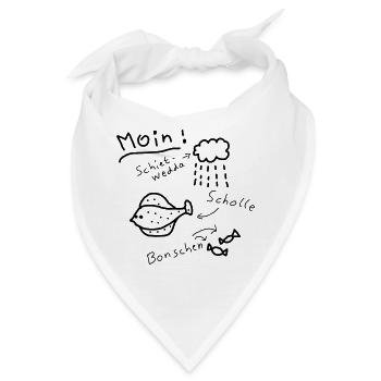 moin norddeutsch typisch plattdeutsch - Bandana - Weiß - Vorne