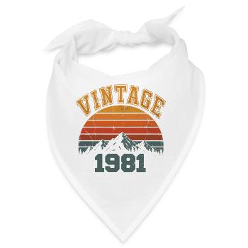 Vintage 1981 Birthday Mountain Retro 1981 - Bandana - Weiß - Vorne