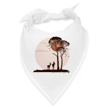 Afrikanische Savanne in der Nacht - Bandana - Weiß - Vorne