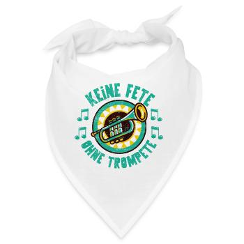 Keine Fete ohne Trompete Brass Band Bläser Jazz - Bandana - Weiß - Vorne