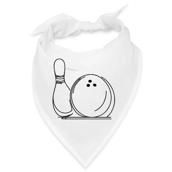 Bowlingkugel und Pin - Bandana - Weiß - Vorne