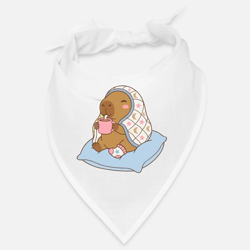 Cozy Night Capybara on a pillow sipping cocoa  Bandana