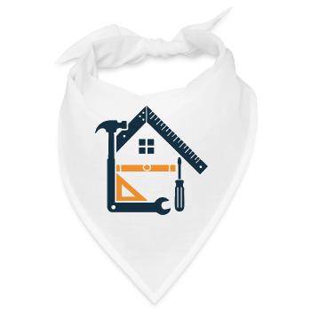Haus aus Werkzeug Handwerker Logo - Bandana - Weiß - Vorne