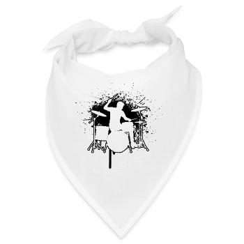 Geschenkidee für den Percussionisten mit Drumming - Bandana - Weiß - Vorne