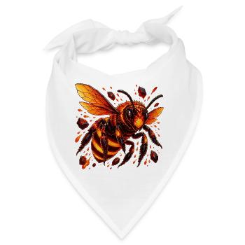 Flammende Honigbiene mit Lava-Kristallen - Bandana - Weiß - Vorne