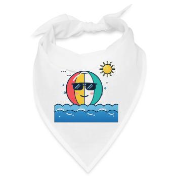 Strandkugel mit Sonnenbrille - Bandana - Weiß - Vorne