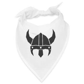 Wikingerhelm, Vendelhelm Silhouette - Bandana - Weiß - Vorne