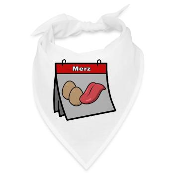 Merz Leck Eier – Politische Satire Motiv - Bandana - Weiß - Vorne