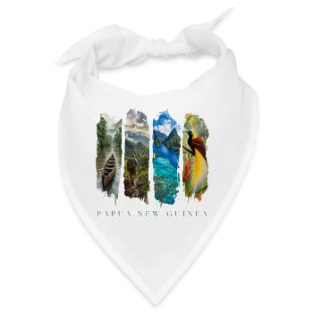 Papua Neuguinea Travel – Kultur & Natur Motiv - Bandana - Weiß - Vorne