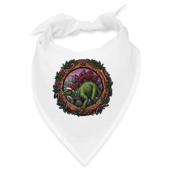 Stegosaurus Weihnachtszauber - Bandana - Weiß - Vorne