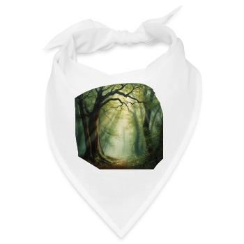 Lichtpfad im Wald - Bandana - Weiß - Vorne