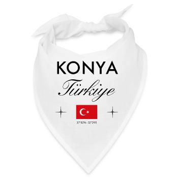 Konya Türkei Koordinaten Reise Souvenir - Bandana - Weiß - Vorne