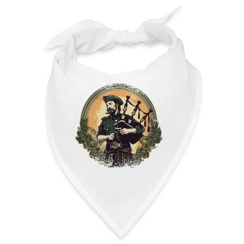  Dudelsackspieler schottischer Bagpipe-Sound - Bandana - Weiß - Vorne