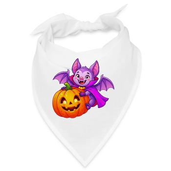 Fledermaus- und Kürbis-Halloween-Zauber - Bandana - Weiß - Vorne