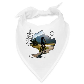 woman cyclist mountains - Bandana - Weiß - Vorne