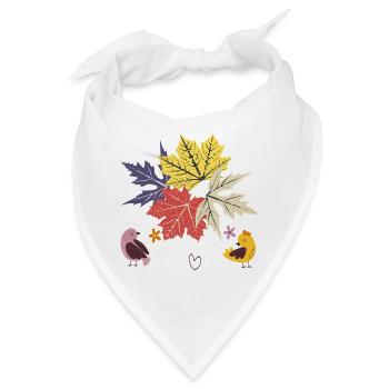 Herbstblätter  - Bandana - Weiß - Vorne