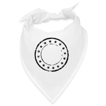 Vintage, runde Gummistempel-Schablone - Bandana - Weiß - Vorne