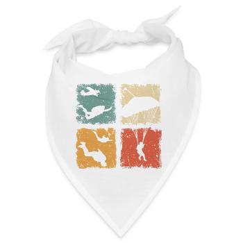 Fallschirmspringen Absprung Freifall Fallschirm - Bandana - Weiß - Vorne