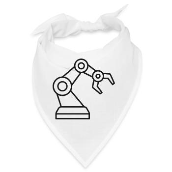 Roboterarm-Linie-Symbol - Bandana - Weiß - Vorne