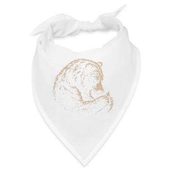 Bär und Schmetterling Skizzenlinie - Bandana - Weiß - Vorne