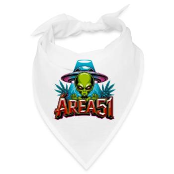 Alien Area51 Retro-Graffiti - Bandana - Weiß - Vorne