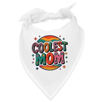 Coolste Mama Retro Regenbogen - Bandana - Weiß - Vorne