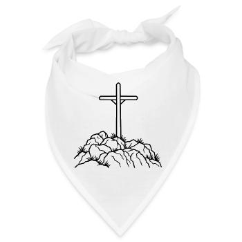 Gipfelkreuz – Berge Wandern Gipfel - Bandana - Weiß - Vorne