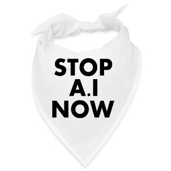 Stop ai now - Bandana - Weiß - Vorne