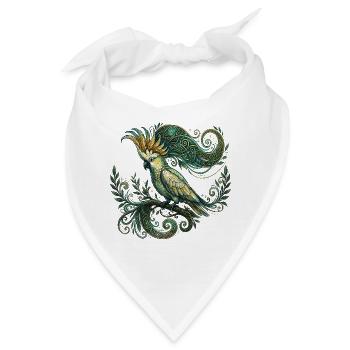 Celtic Moon Kakadu – Verzauberte Nymphensittich-Fantasie - Bandana - Weiß - Vorne