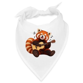 Gitarrenspielender Red Panda - Bandana - Weiß - Vorne