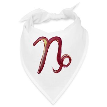 Crimson Letter N Aquarell - Bandana - Weiß - Vorne