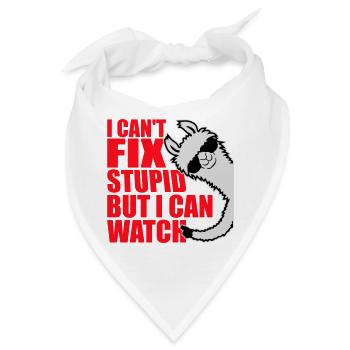 I Can't Fix Stupid But I Can Watch Sarkasmus Lama - Bandana - Weiß - Vorne
