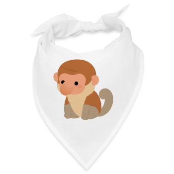 Rüsselaffen-Plüsch-Silhouette - Bandana - Weiß - Vorne