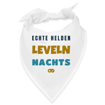 Echte Helden leveln nachts Gamer Spruch - Bandana - Weiß - Vorne