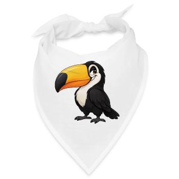 Toucan Vogel Paradiesvogel Cartoon süß - Bandana - Weiß - Vorne