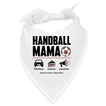 Handball Mama Shirt – Fahrdienst, Kuchen & Jubel - Bandana - Weiß - Vorne
