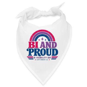 Bi und stolz | Tag der Sichtbarkeit von Bisexuellen, 23. September - Bandana - Weiß - Vorne