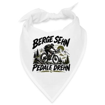 Berge sehn - Pedale drehn - für MTB Fahrer - Bandana - Weiß - Vorne