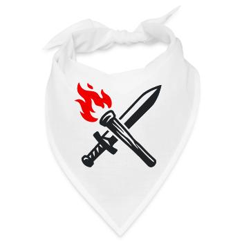 Schwert Fackel Wappen Logo - Bandana - Weiß - Vorne