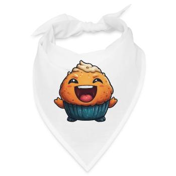 Kuschelmuffin Lachender Cupcake - Bandana - Weiß - Vorne