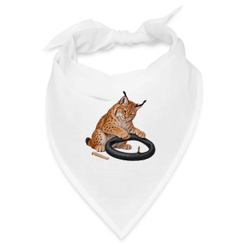 Luchs flickt einen Fahrradschlauch - Bandana - Weiß - Vorne