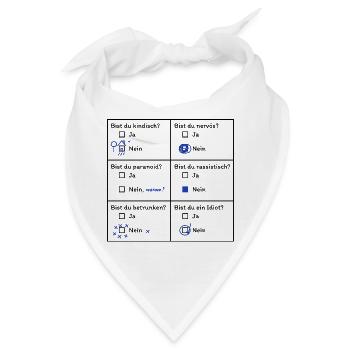 Psychotest Fragebogen Ja Nein - Bandana - Weiß - Vorne