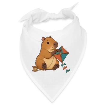 Capybara baut einen Papierdrachen - Bandana - Weiß - Vorne